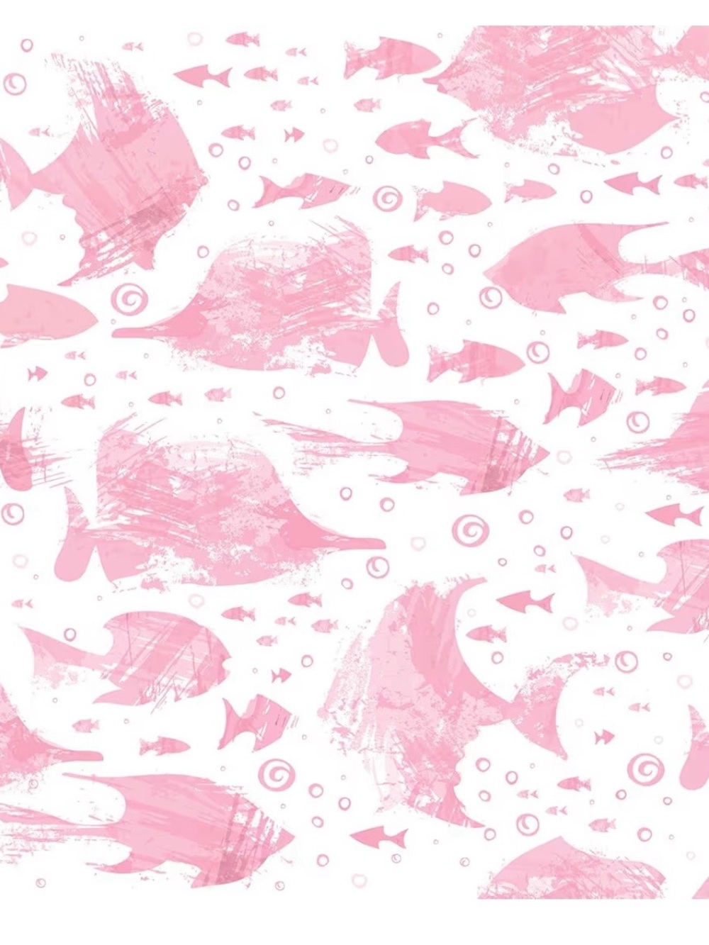 5/$15🐙 Pink Fish Abstract Wallpaper 17.3"x 200" Peel and Stick